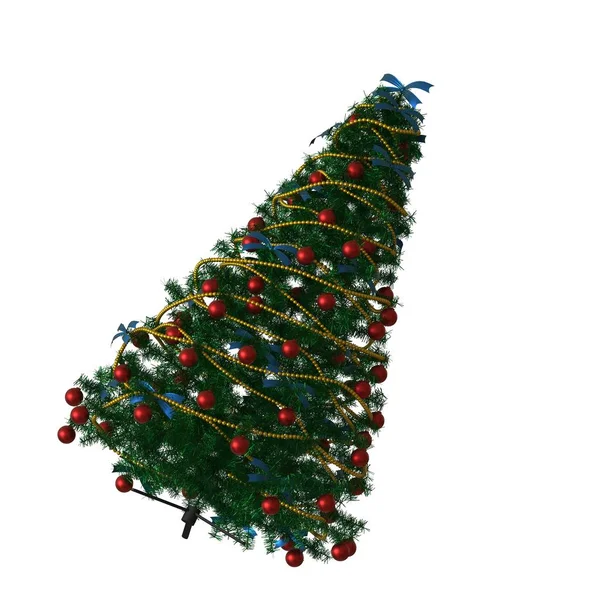 Weihnachtsbaum, isoliert auf weißem Hintergrund. 3D-Rendering von hervorragender Qualität in hoher Auflösung — Stockfoto