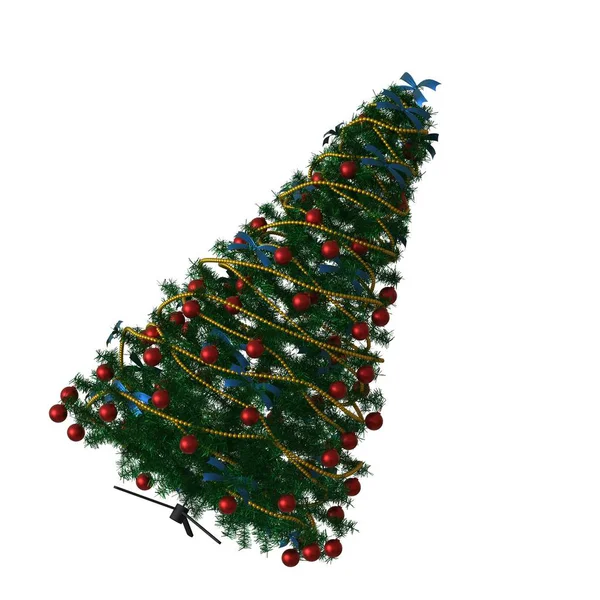 Kerstboom, isoleren op een witte achtergrond. 3d weergave van uitstekende kwaliteit in hoge resolutie — Stockfoto