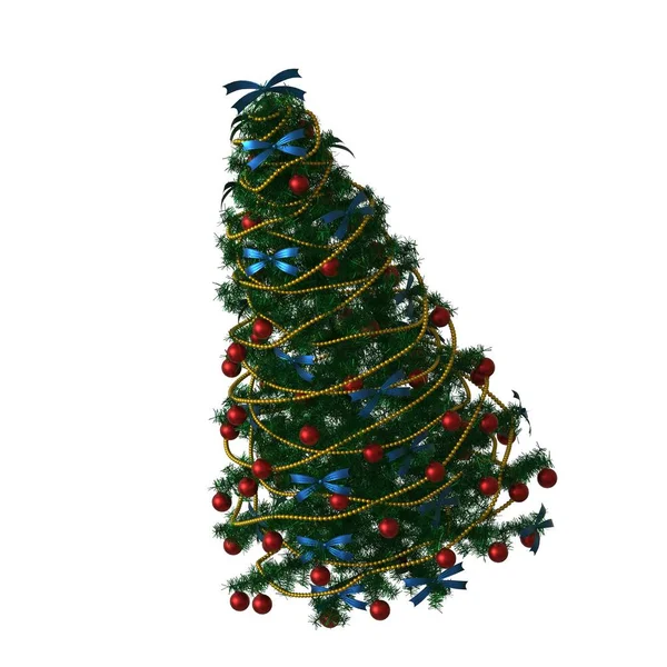 Arbre de Noël, isolé sur fond blanc. rendu 3D d'excellente qualité en haute résolution — Photo