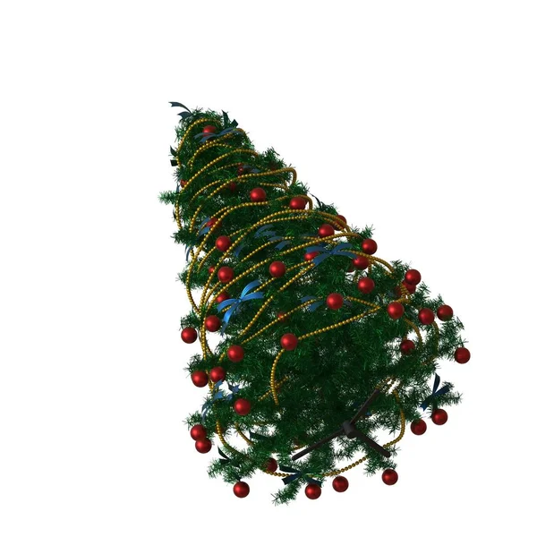 Arbre de Noël, isolé sur fond blanc. rendu 3D d'excellente qualité en haute résolution — Photo