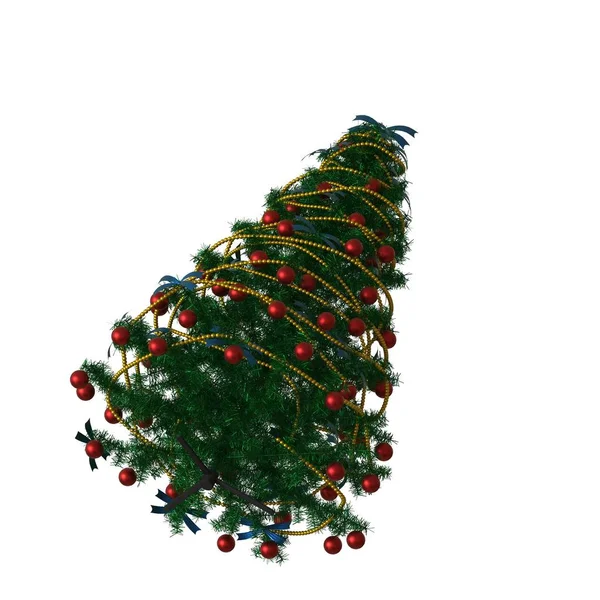 Árvore de Natal, isolar em um fundo branco. Renderização 3D de excelente qualidade em alta resolução — Fotografia de Stock