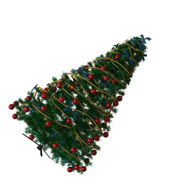 Weihnachtsbaum, isoliert auf weißem Hintergrund. 3D-Rendering von hervorragender Qualität in hoher Auflösung — Stockfoto