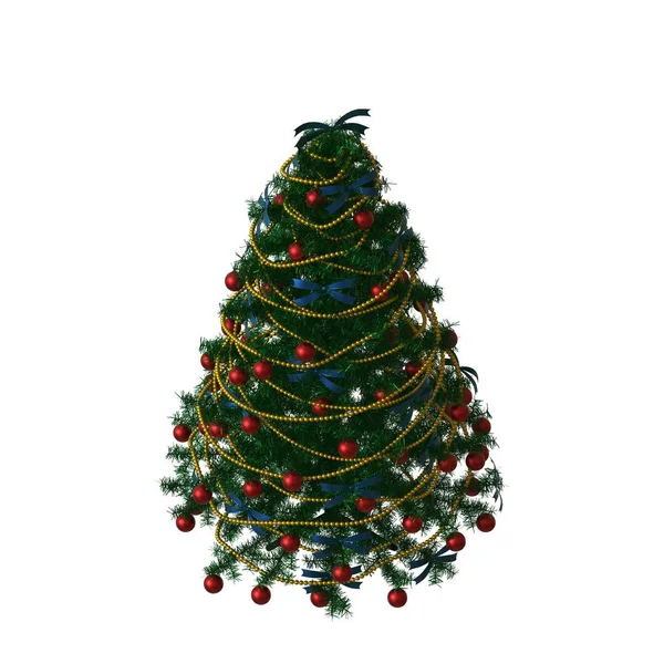 Weihnachtsbaum, isoliert auf weißem Hintergrund. 3D-Rendering von hervorragender Qualität in hoher Auflösung — Stockfoto