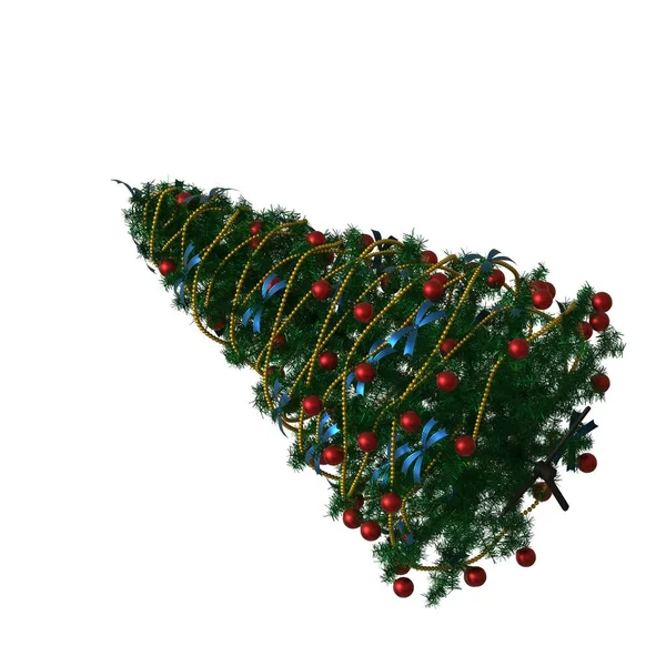 Weihnachtsbaum, isoliert auf weißem Hintergrund. 3D-Rendering von hervorragender Qualität in hoher Auflösung — Stockfoto