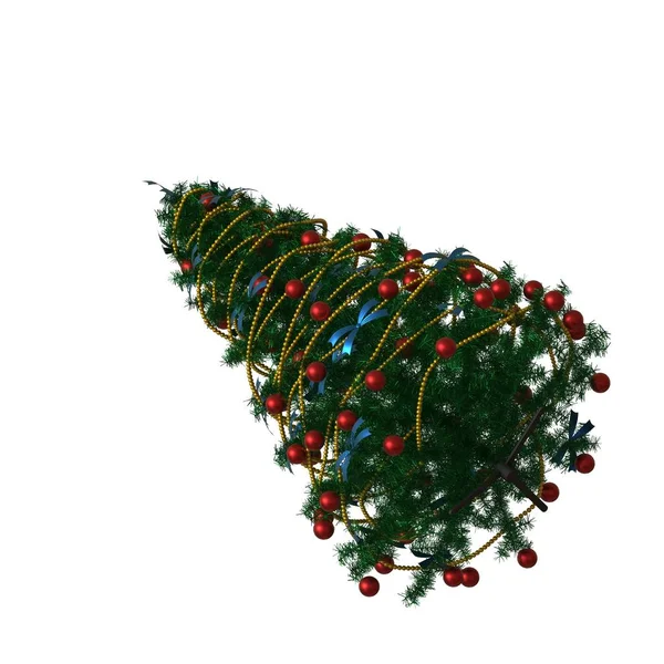 Kerstboom, isoleren op een witte achtergrond. 3d weergave van uitstekende kwaliteit in hoge resolutie — Stockfoto