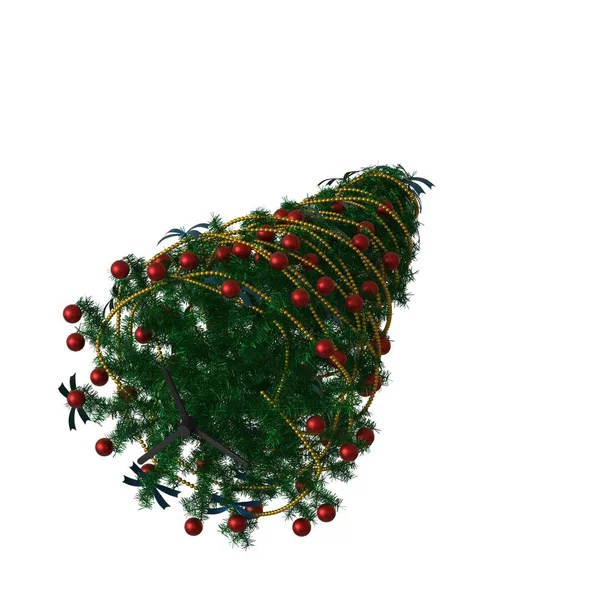 Arbre de Noël, isolé sur fond blanc. rendu 3D d'excellente qualité en haute résolution — Photo