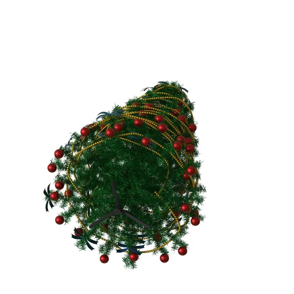 Albero di Natale, isolarsi su uno sfondo bianco. Rendering 3D di ottima qualità in alta risoluzione — Foto Stock