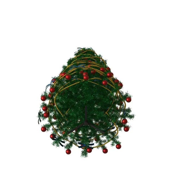 Árbol de Navidad, aislado sobre un fondo blanco. Representación 3D de excelente calidad en alta resolución — Foto de Stock