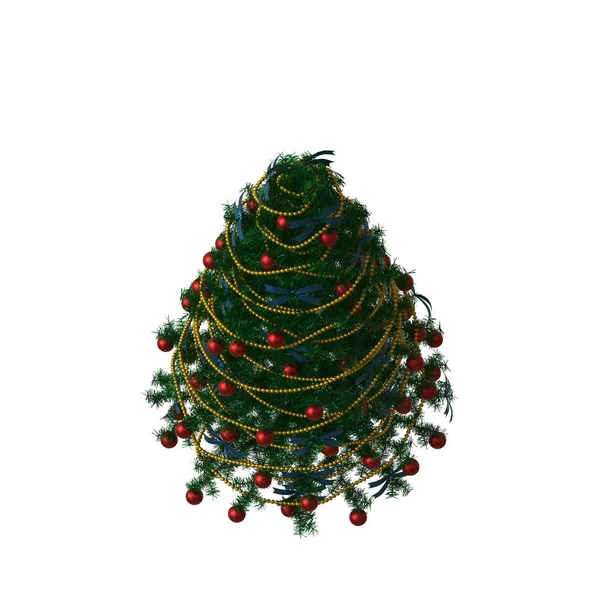 Weihnachtsbaum, isoliert auf weißem Hintergrund. 3D-Rendering von hervorragender Qualität in hoher Auflösung — Stockfoto