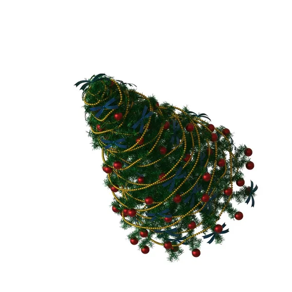 Kerstboom, isoleren op een witte achtergrond. 3d weergave van uitstekende kwaliteit in hoge resolutie — Stockfoto