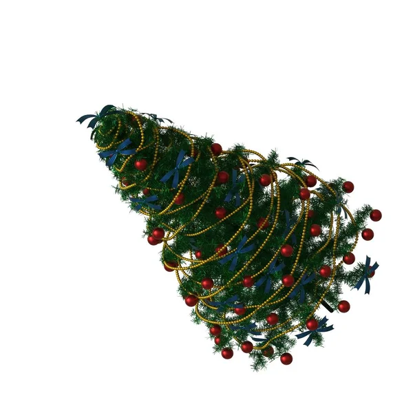 Árvore de Natal, isolar em um fundo branco. Renderização 3D de excelente qualidade em alta resolução — Fotografia de Stock