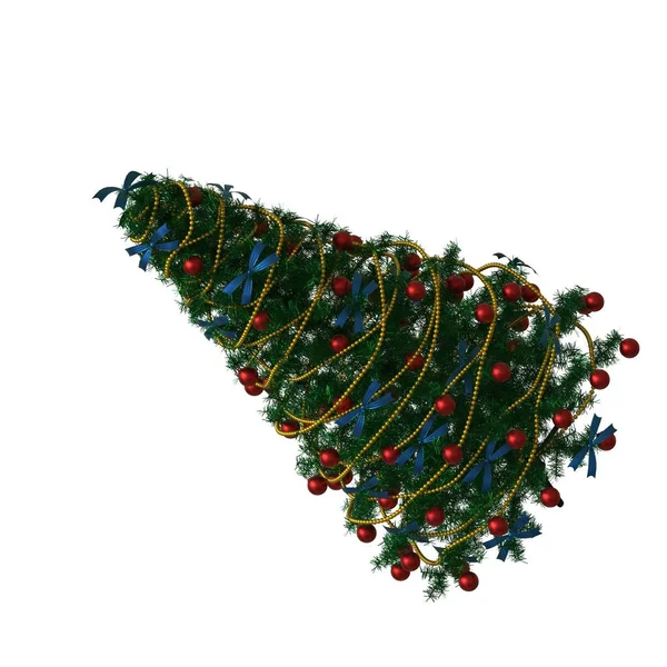 Árbol de Navidad, aislado sobre un fondo blanco. Representación 3D de excelente calidad en alta resolución — Foto de Stock