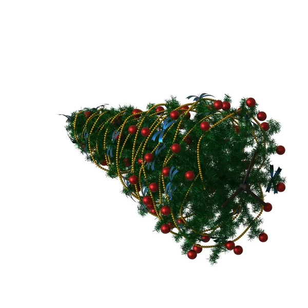 圣诞树，白色背景隔离。 3D高分辨率的高质量渲染 — 图库照片