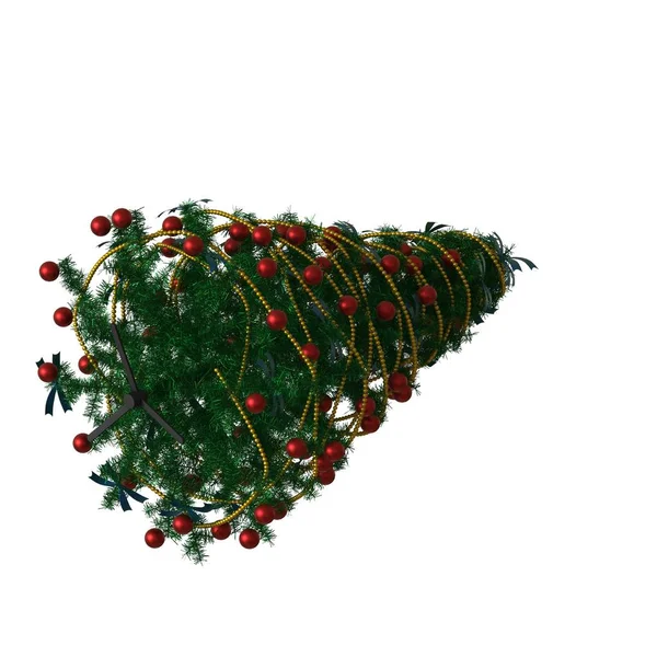 Weihnachtsbaum, isoliert auf weißem Hintergrund. 3D-Rendering von hervorragender Qualität in hoher Auflösung — Stockfoto