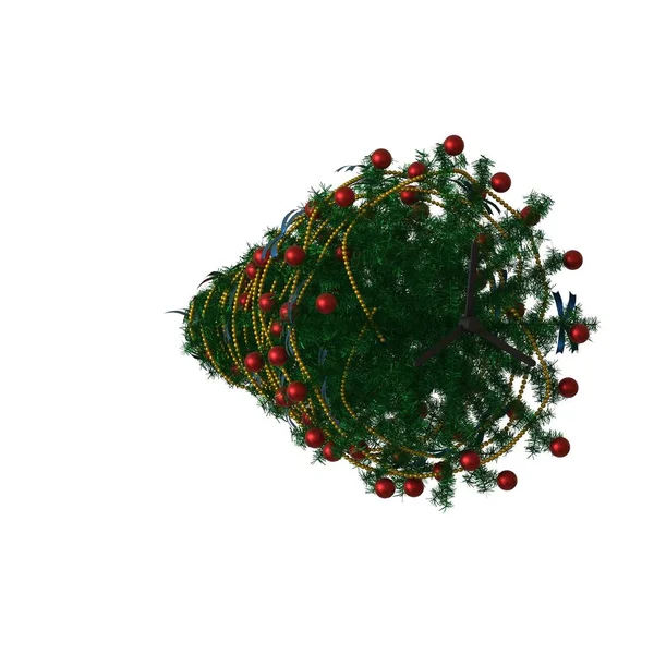 Arbre de Noël, isolé sur fond blanc. rendu 3D d'excellente qualité en haute résolution — Photo