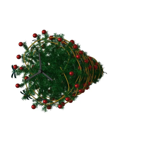Julgran, isolera på en vit bakgrund. 3D-återgivning av utmärkt kvalitet i hög upplösning — Stockfoto