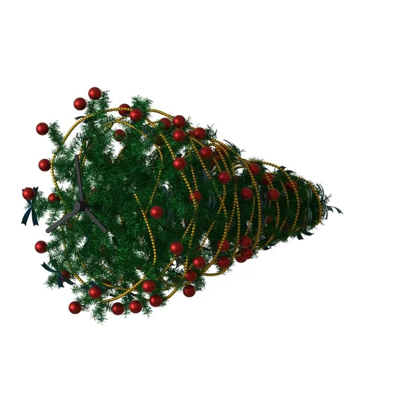 Kerstboom, isoleren op een witte achtergrond. 3d weergave van uitstekende kwaliteit in hoge resolutie — Stockfoto