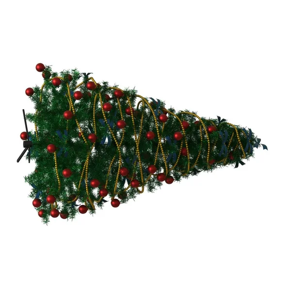 Arbre de Noël, isolé sur fond blanc. rendu 3D d'excellente qualité en haute résolution — Photo