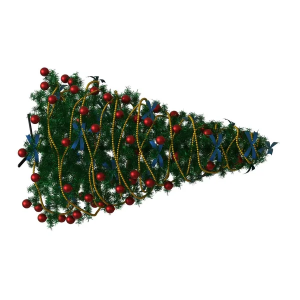 Weihnachtsbaum, isoliert auf weißem Hintergrund. 3D-Rendering von hervorragender Qualität in hoher Auflösung — Stockfoto