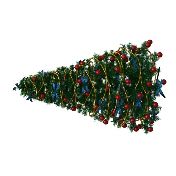 Kerstboom, isoleren op een witte achtergrond. 3d weergave van uitstekende kwaliteit in hoge resolutie — Stockfoto