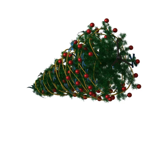 Árbol de Navidad, aislado sobre un fondo blanco. Representación 3D de excelente calidad en alta resolución — Foto de Stock