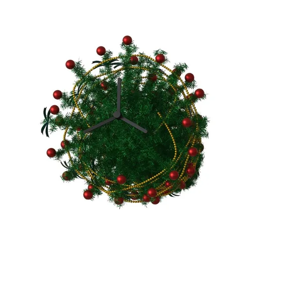 Árbol de Navidad, aislado sobre un fondo blanco. Representación 3D de excelente calidad en alta resolución —  Fotos de Stock