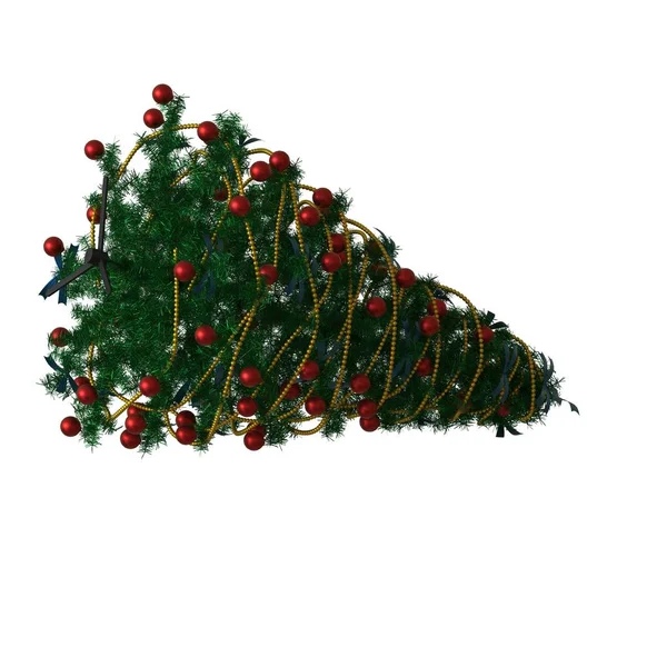 Arbre de Noël, isolé sur fond blanc. rendu 3D d'excellente qualité en haute résolution — Photo