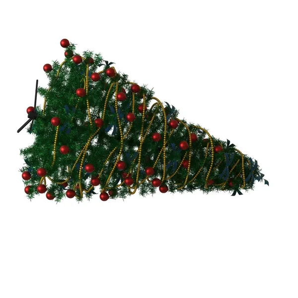 Julgran, isolera på en vit bakgrund. 3D-återgivning av utmärkt kvalitet i hög upplösning — Stockfoto