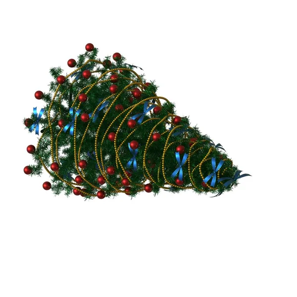 Árbol de Navidad, aislado sobre un fondo blanco. Representación 3D de excelente calidad en alta resolución — Foto de Stock