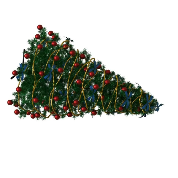 Weihnachtsbaum, isoliert auf weißem Hintergrund. 3D-Rendering von hervorragender Qualität in hoher Auflösung — Stockfoto