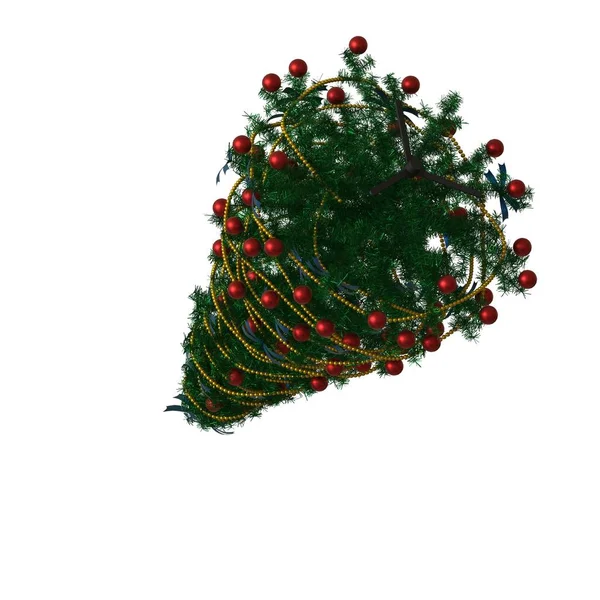 Árbol de Navidad, aislado sobre un fondo blanco. Representación 3D de excelente calidad en alta resolución — Foto de Stock