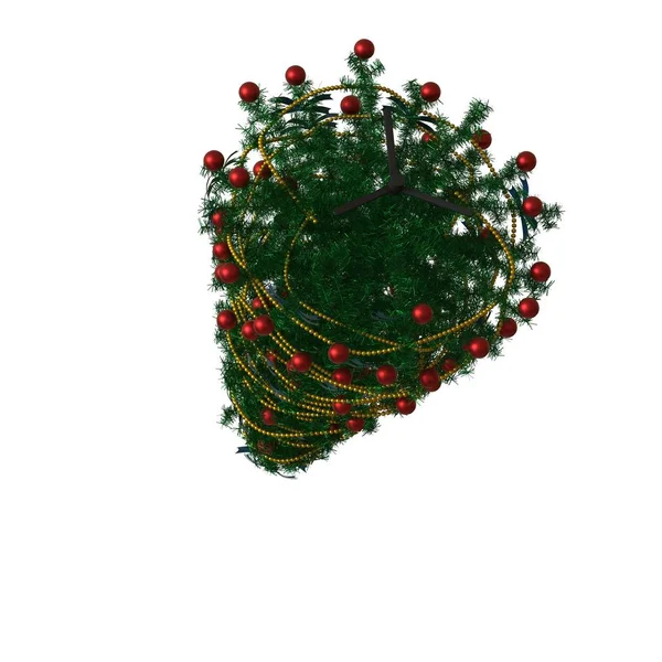 Weihnachtsbaum, isoliert auf weißem Hintergrund. 3D-Rendering von hervorragender Qualität in hoher Auflösung — Stockfoto