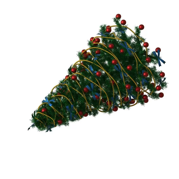 Árvore de Natal, isolar em um fundo branco. Renderização 3D de excelente qualidade em alta resolução — Fotografia de Stock