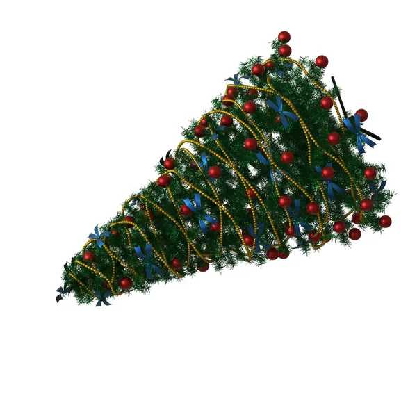 Arbre de Noël, isolé sur fond blanc. rendu 3D d'excellente qualité en haute résolution — Photo