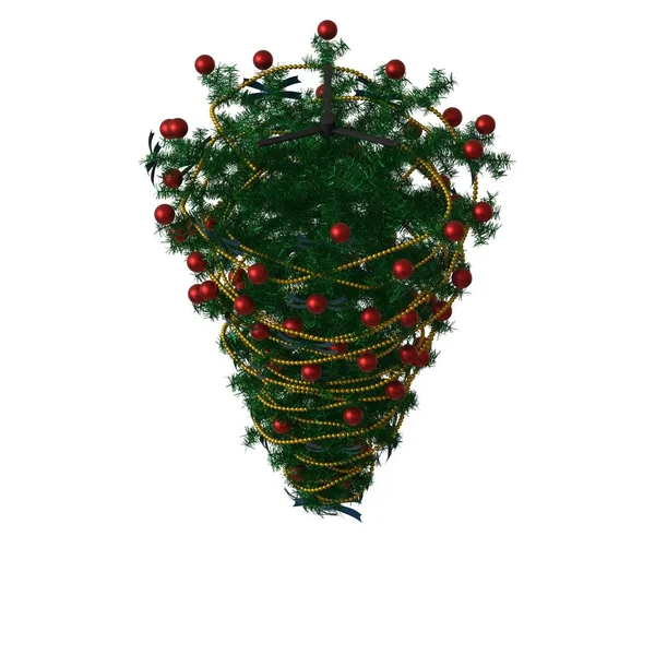 Albero di Natale, isolarsi su uno sfondo bianco. Rendering 3D di ottima qualità in alta risoluzione — Foto Stock