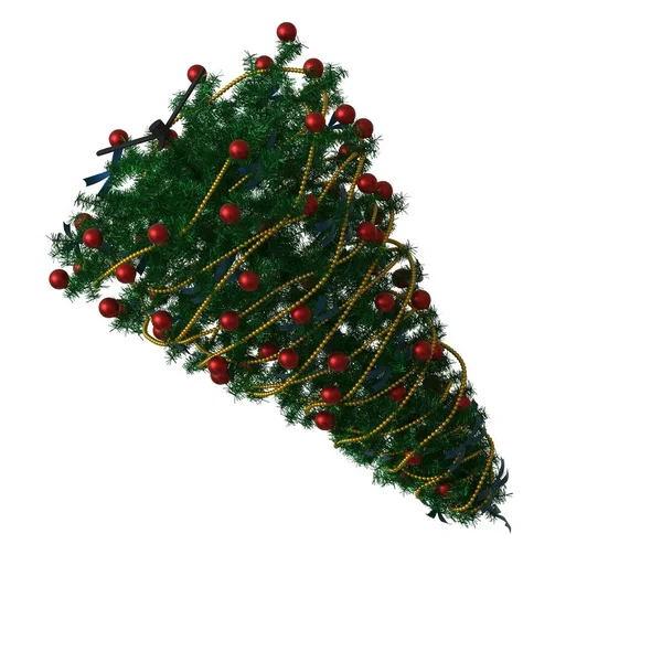 Karácsonyfa, elkülönítve fehér háttérrel. 3d kiváló minőség biztosítása nagy felbontásban — Stock Fotó