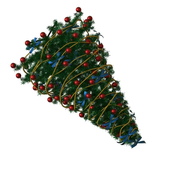 크리스마스 트리, 흰 배경으로 분리. 고해상도로 우수 한 품질 의 3D 렌더링 — 스톡 사진