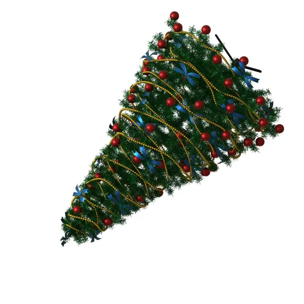 Arbre de Noël, isolé sur fond blanc. rendu 3D d'excellente qualité en haute résolution — Photo