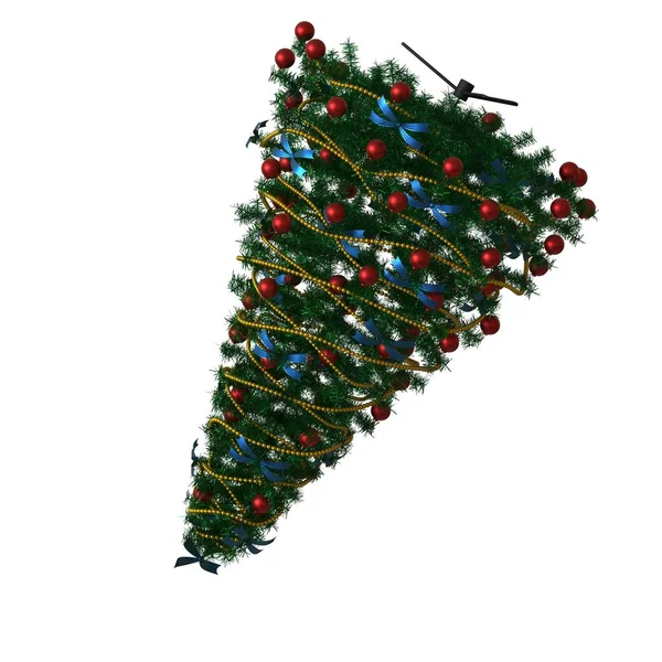 Arbre de Noël, isolé sur fond blanc. rendu 3D d'excellente qualité en haute résolution — Photo