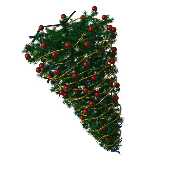 Arbre de Noël, isolé sur fond blanc. rendu 3D d'excellente qualité en haute résolution — Photo