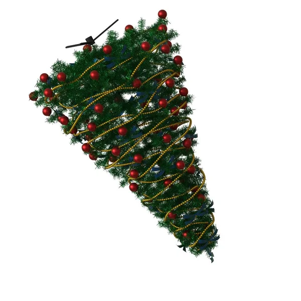 Kerstboom, isoleren op een witte achtergrond. 3d weergave van uitstekende kwaliteit in hoge resolutie — Stockfoto