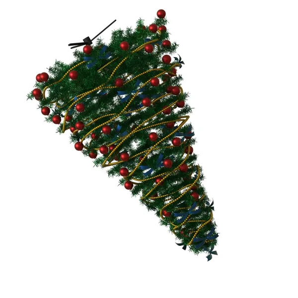 Weihnachtsbaum, isoliert auf weißem Hintergrund. 3D-Rendering von hervorragender Qualität in hoher Auflösung — Stockfoto