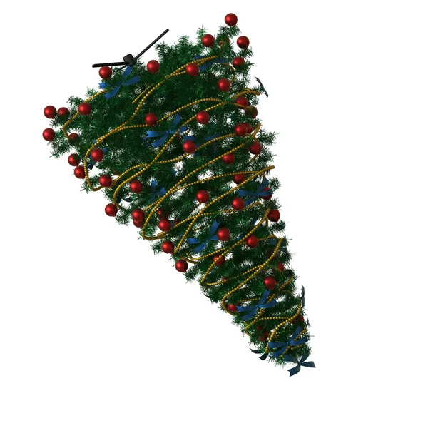 Kerstboom, isoleren op een witte achtergrond. 3d weergave van uitstekende kwaliteit in hoge resolutie — Stockfoto