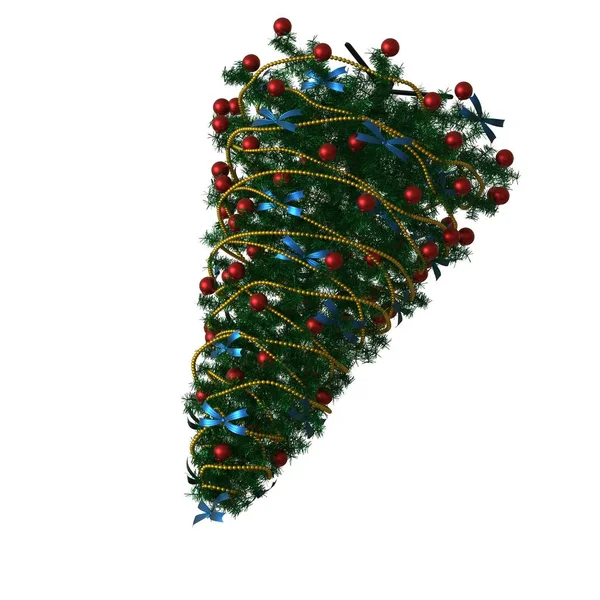 크리스마스 트리, 흰 배경으로 분리. 고해상도로 우수 한 품질 의 3D 렌더링 — 스톡 사진