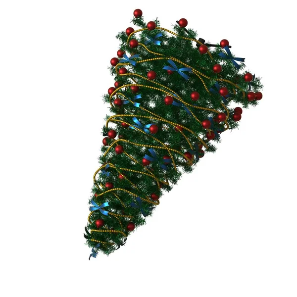 Рождественская елка, изолировать на белом фоне. 3D рендеринг отличного качества в высоком разрешении — стоковое фото