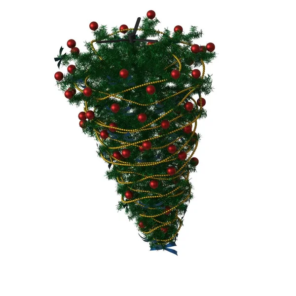 Albero di Natale, isolarsi su uno sfondo bianco. Rendering 3D di ottima qualità in alta risoluzione — Foto Stock