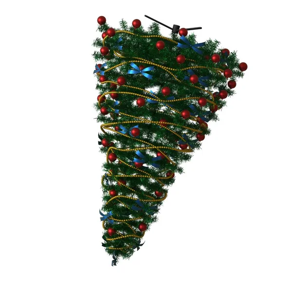 Árvore de Natal, isolar em um fundo branco. Renderização 3D de excelente qualidade em alta resolução — Fotografia de Stock