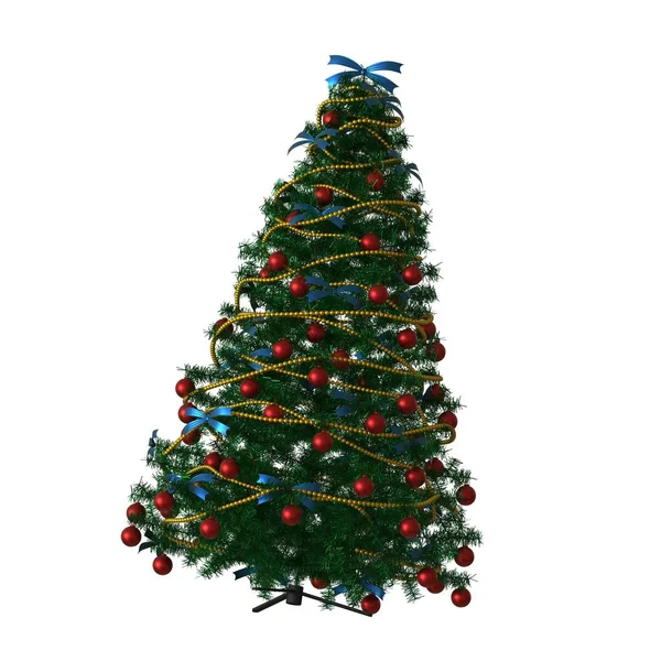 Christmas tree, isolate on a white background. 3D rendering of excellent quality in high resolution Stock Picture