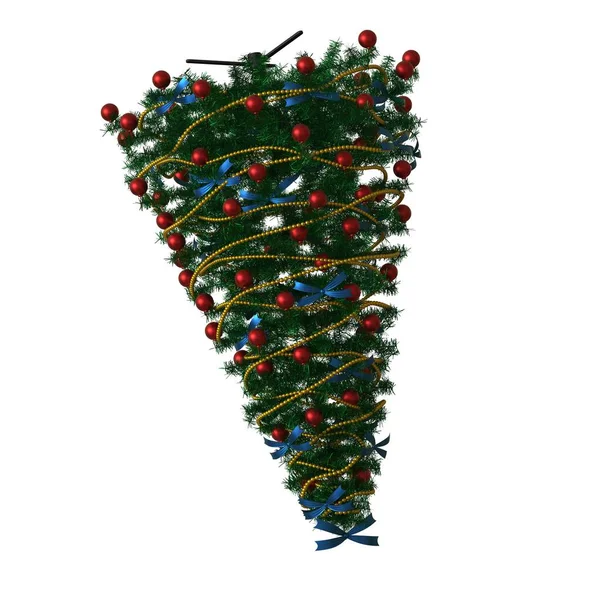 Kerstboom, isoleren op een witte achtergrond. 3d weergave van uitstekende kwaliteit in hoge resolutie — Stockfoto