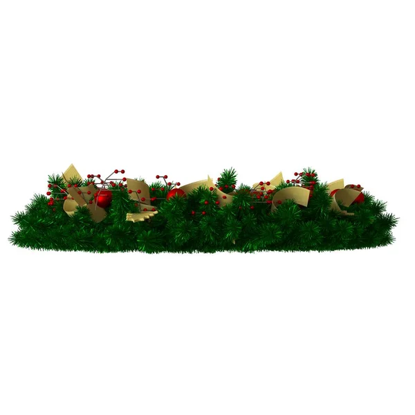 Decoración del árbol de Navidad, aislar sobre un fondo blanco. Representación 3D de excelente calidad en alta resolución —  Fotos de Stock